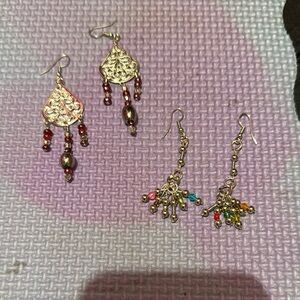 Elegant Silver and Multicolor Dangle Earrings